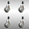 Service Caster 4 Inch 316SS Thermoplastic Rubber Swivel 1-1/2 Inch Stem Caster Set Brake SCC SCC-SS316EX20S414-TPRB-TLB-112-4 - alternate 1